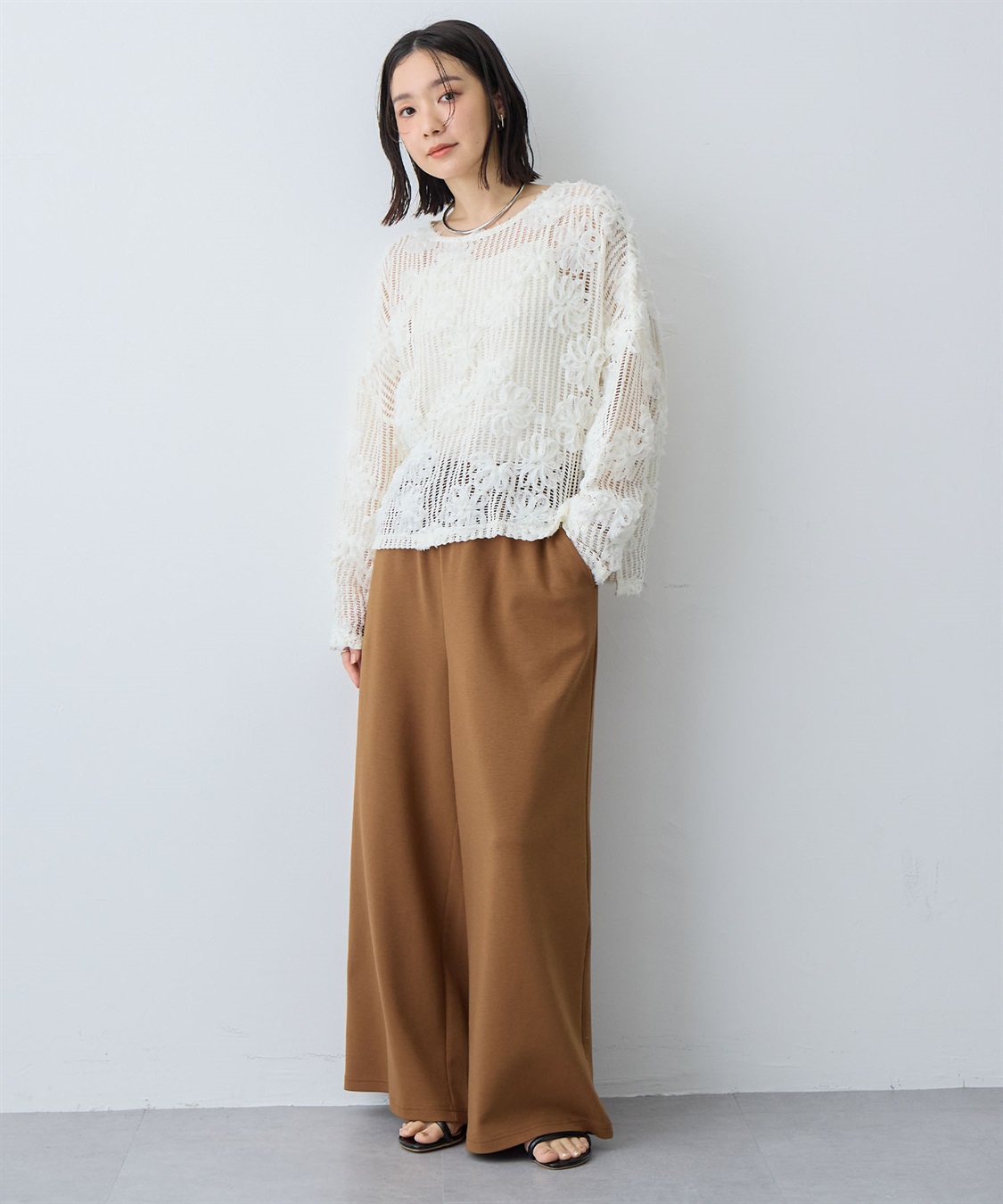 anyfee 【anyfee/大きいサイズ】着てサラなめらかポンチ素材イージーパンツ《接触冷感・吸水速乾》_sub_16