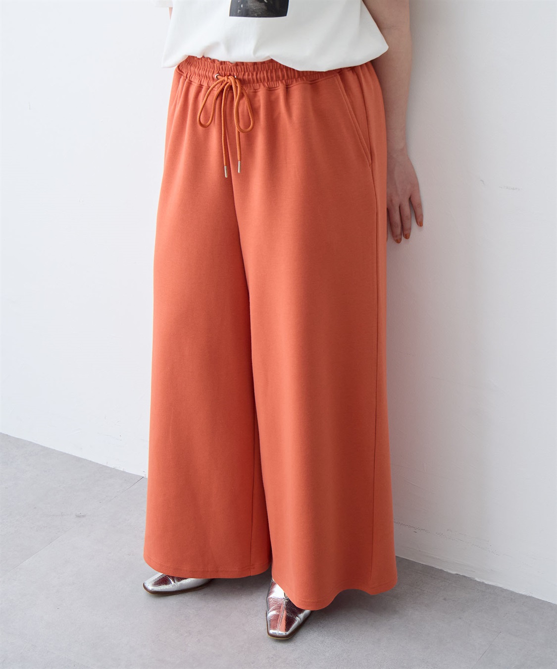 anyfee 【anyfee/大きいサイズ】着てサラなめらかポンチ素材イージーパンツ《接触冷感・吸水速乾》_sub_18