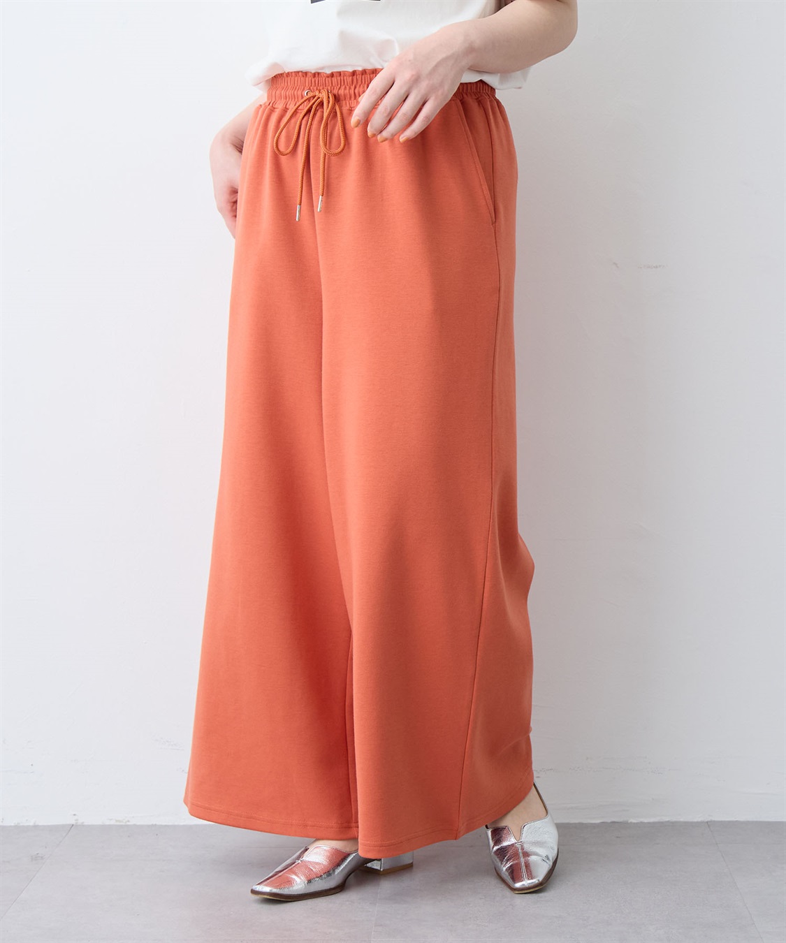 anyfee 【anyfee/大きいサイズ】着てサラなめらかポンチ素材イージーパンツ《接触冷感・吸水速乾》_sub_19