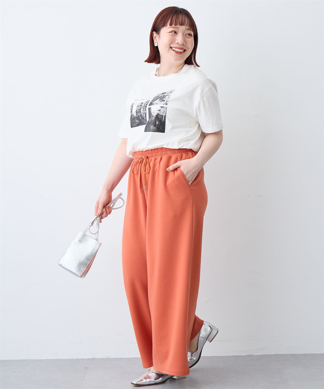 anyfee 【anyfee/大きいサイズ】着てサラなめらかポンチ素材イージーパンツ《接触冷感・吸水速乾》_sub_20