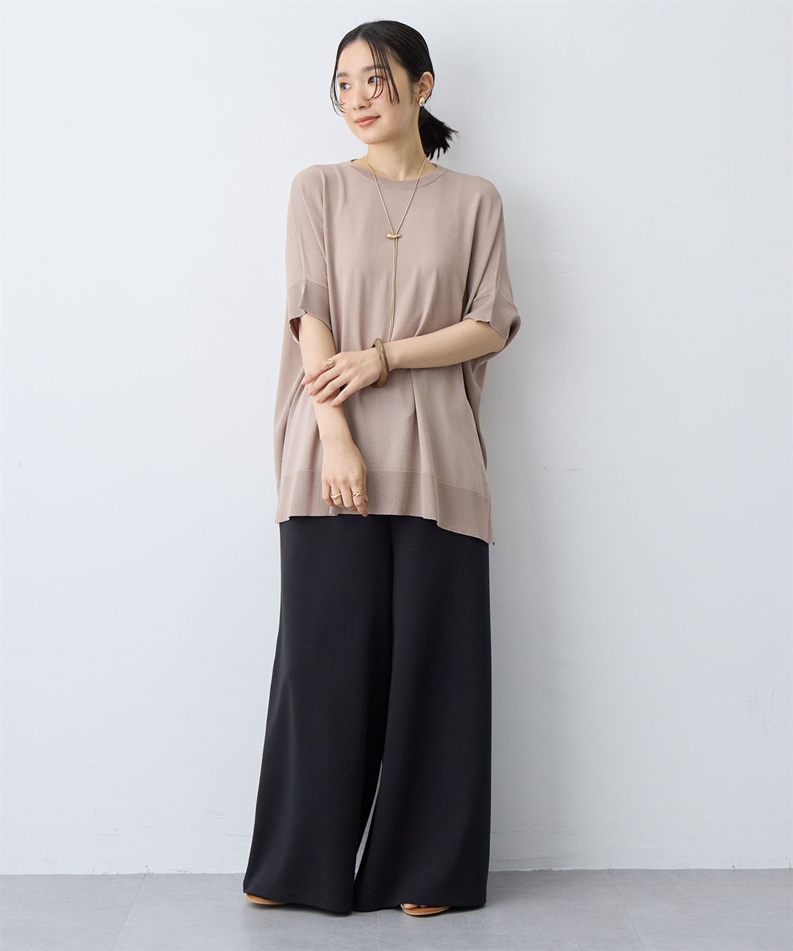 anyfee 【anyfee/大きいサイズ】着てサラなめらかポンチ素材イージーパンツ《接触冷感・吸水速乾》_sub_24