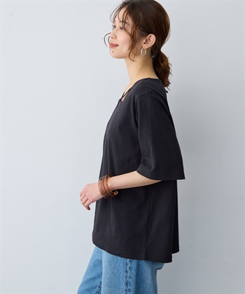 anyfee 【anyfee/大きいサイズ】着てサラ汗じみ防止クロスネックトップス/半袖Tシャツ《接触冷感・吸水速乾・UVカット》_subthumb_12