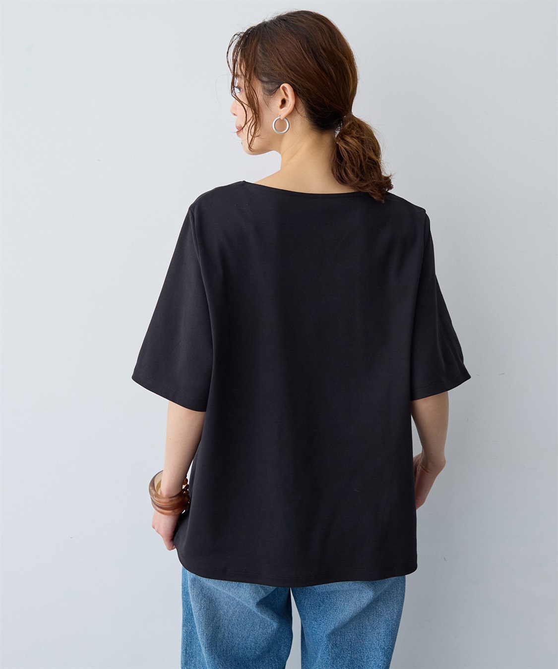 anyfee 【anyfee/大きいサイズ】着てサラ汗じみ防止クロスネックトップス/半袖Tシャツ《接触冷感・吸水速乾・UVカット》_sub_13