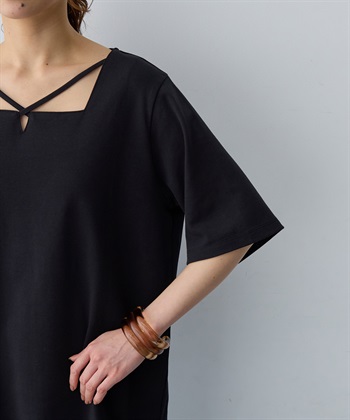 anyfee 【anyfee/大きいサイズ】着てサラ汗じみ防止クロスネックトップス/半袖Tシャツ《接触冷感・吸水速乾・UVカット》_subthumb_15