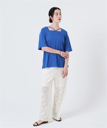 anyfee 【anyfee/大きいサイズ】着てサラ汗じみ防止クロスネックトップス/半袖Tシャツ《接触冷感・吸水速乾・UVカット》_subthumb_27