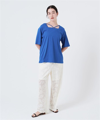 anyfee 【anyfee/大きいサイズ】着てサラ汗じみ防止クロスネックトップス/半袖Tシャツ《接触冷感・吸水速乾・UVカット》_subthumb_28