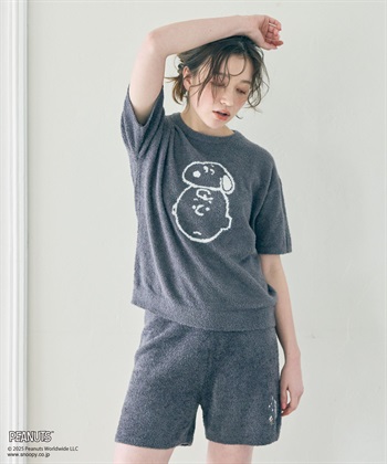 Life Style by cross marche 【PEANUTS/ピーナッツ】SNOOPY/スヌーピーもこもこルームウェア半袖トップス（上下別売り）_subthumb_1