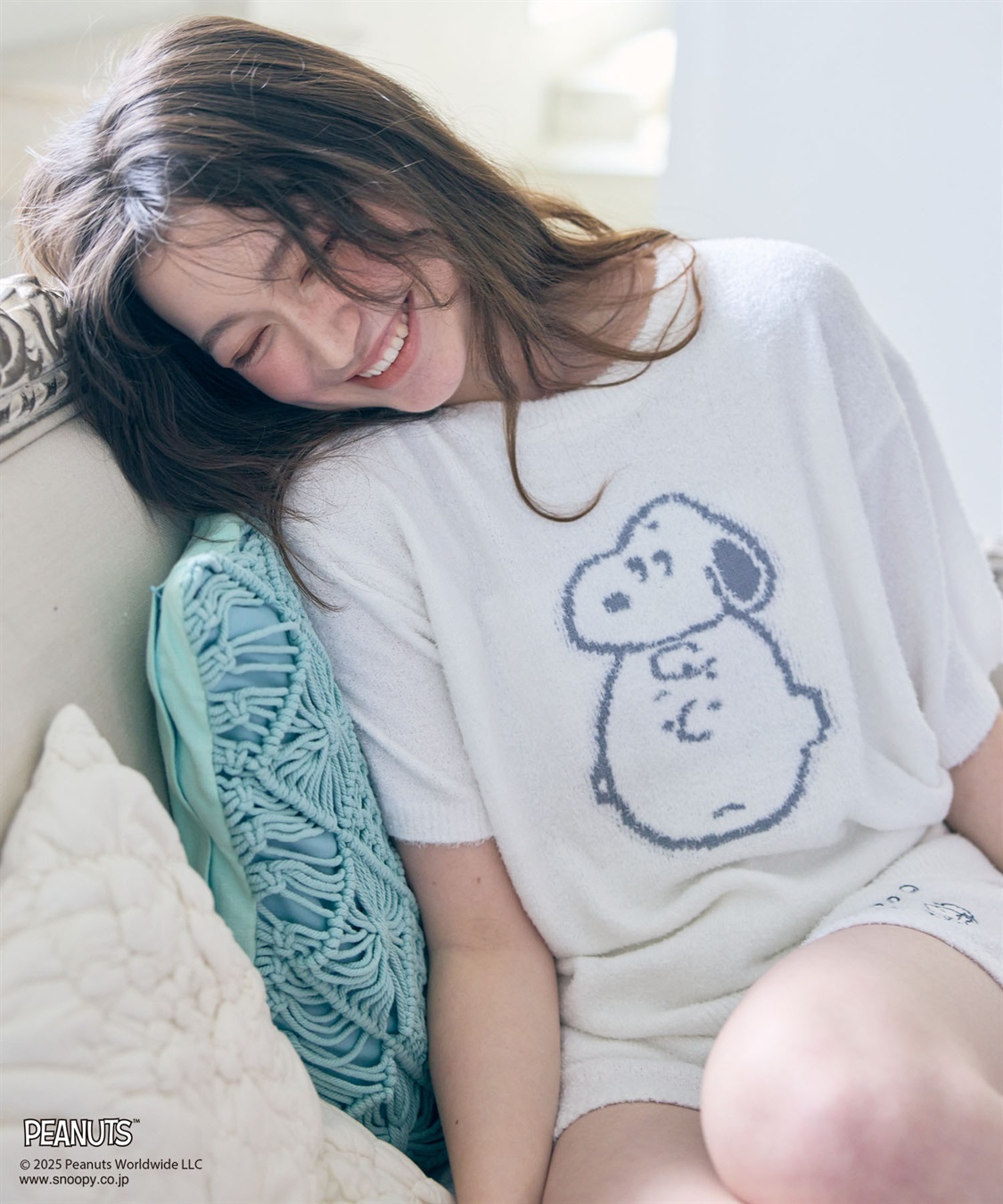 chara station 【PEANUTS/ピーナッツ】SNOOPY/スヌーピーもこもこルームウェア半袖トップス（上下別売り）_sub_4