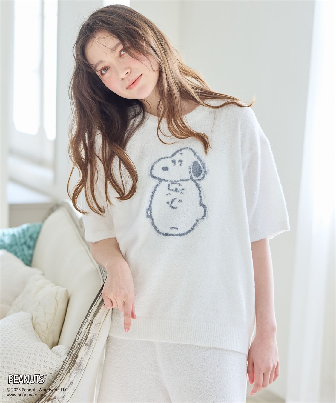 chara station 【PEANUTS/ピーナッツ】SNOOPY/スヌーピーもこもこルームウェア半袖トップス（上下別売り）_sub_8