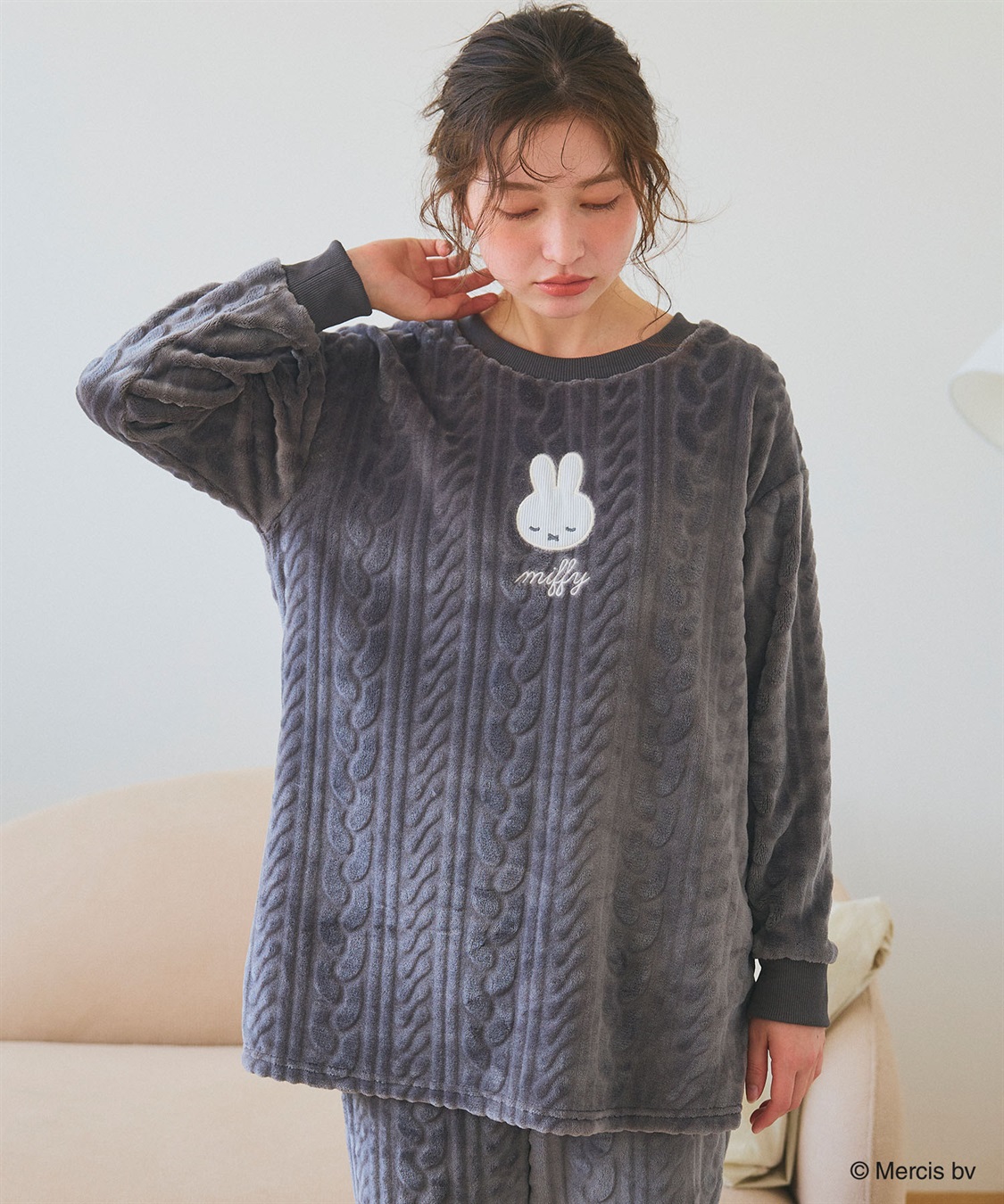 chara station 【miffy/ミッフィー】刺繍ケーブルフリース長袖トップス/ルームウェア（上下別売り）_sub_26