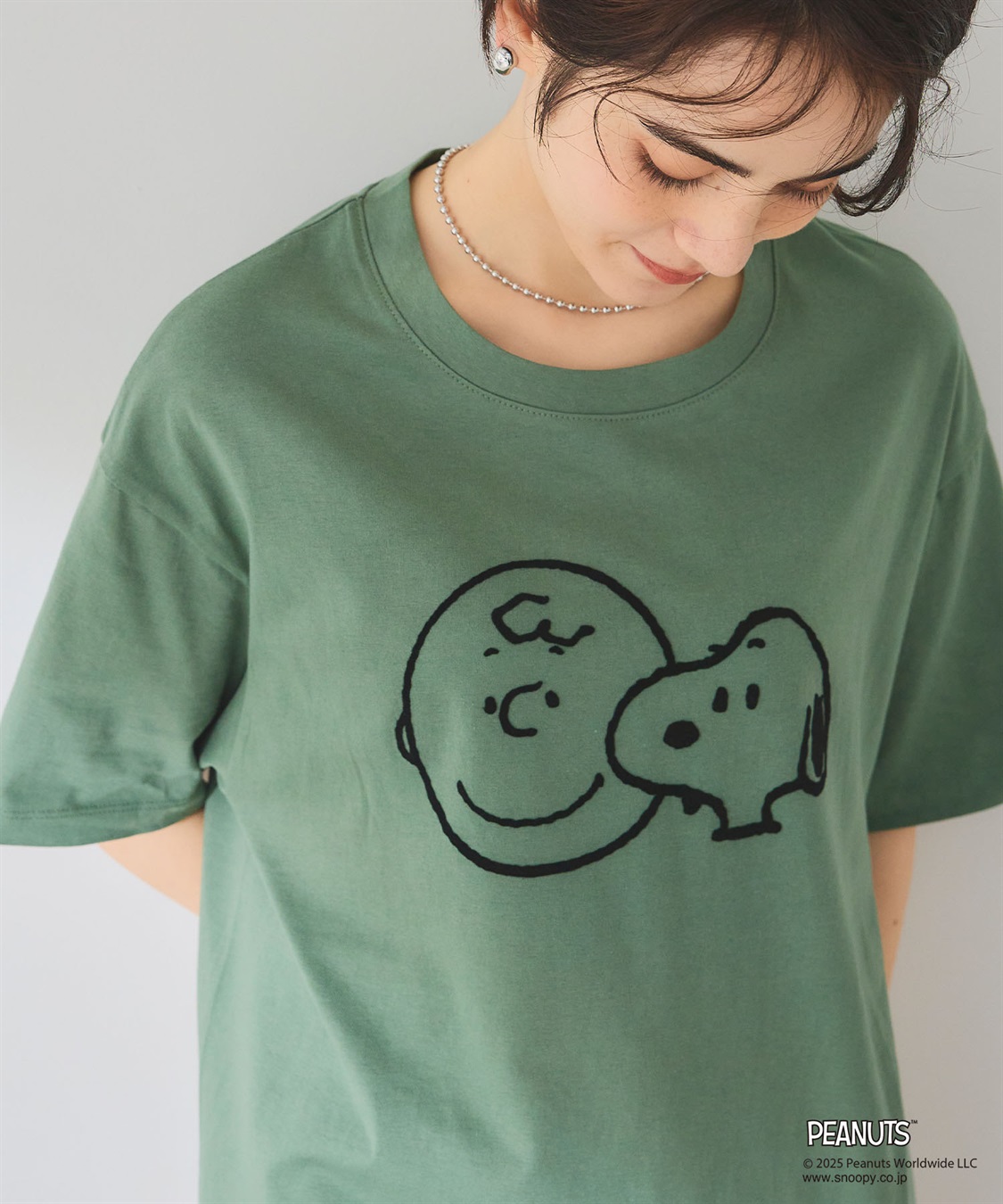 Life Style by cross marche 【PEANUTS/ピーナッツ】SNOOPY/スヌーピー＆チャーリーブラウンフロッキープリント半袖Tシャツ_sub_2