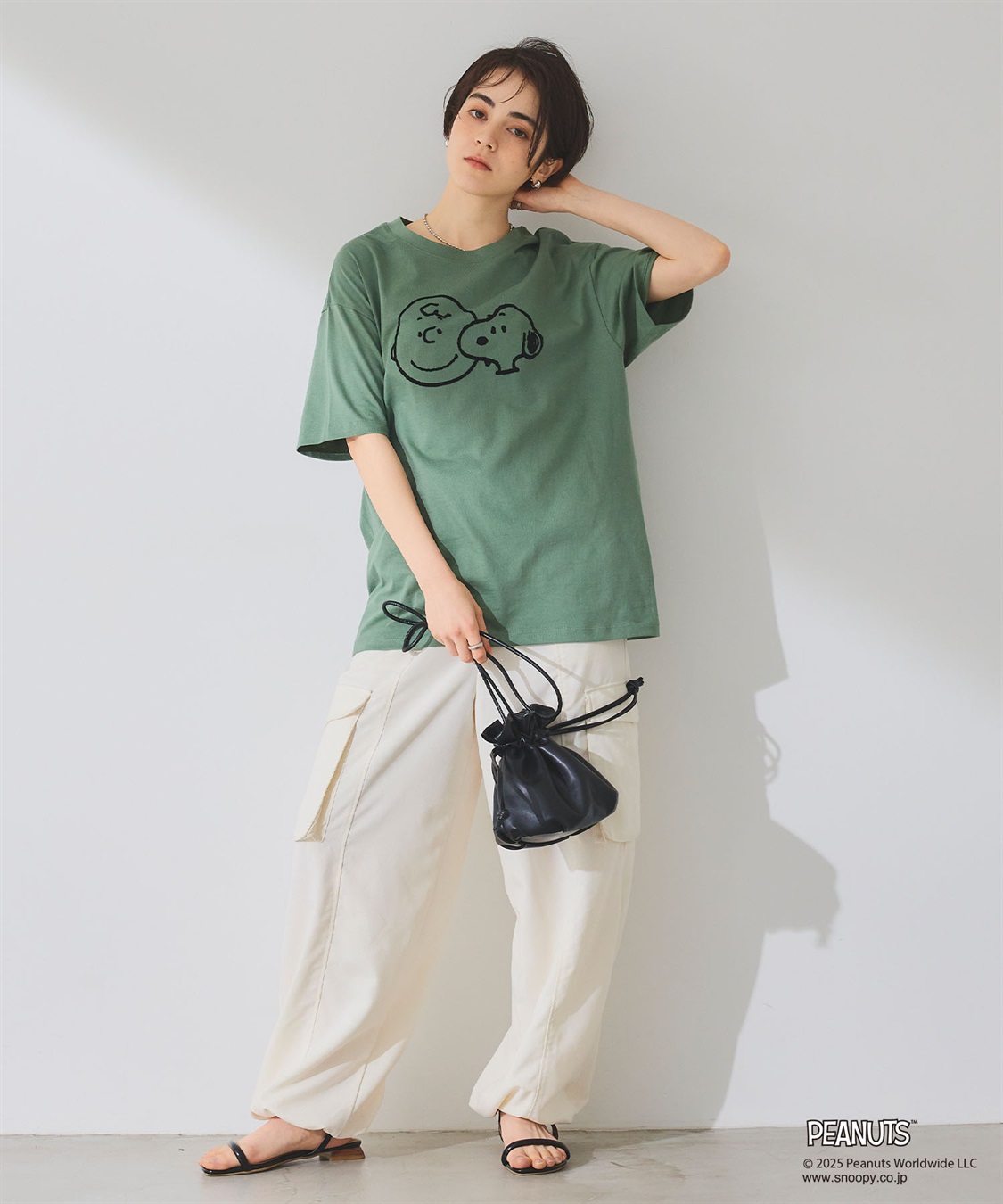 Life Style by cross marche 【PEANUTS/ピーナッツ】SNOOPY/スヌーピー＆チャーリーブラウンフロッキープリント半袖Tシャツ_sub_6