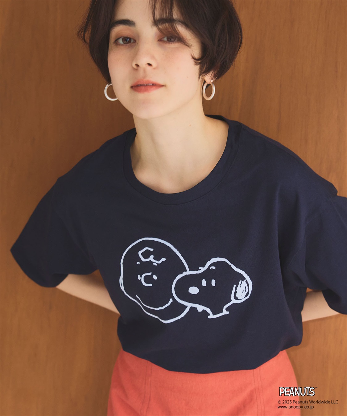 Life Style by cross marche 【PEANUTS/ピーナッツ】SNOOPY/スヌーピー＆チャーリーブラウンフロッキープリント半袖Tシャツ_sub_16