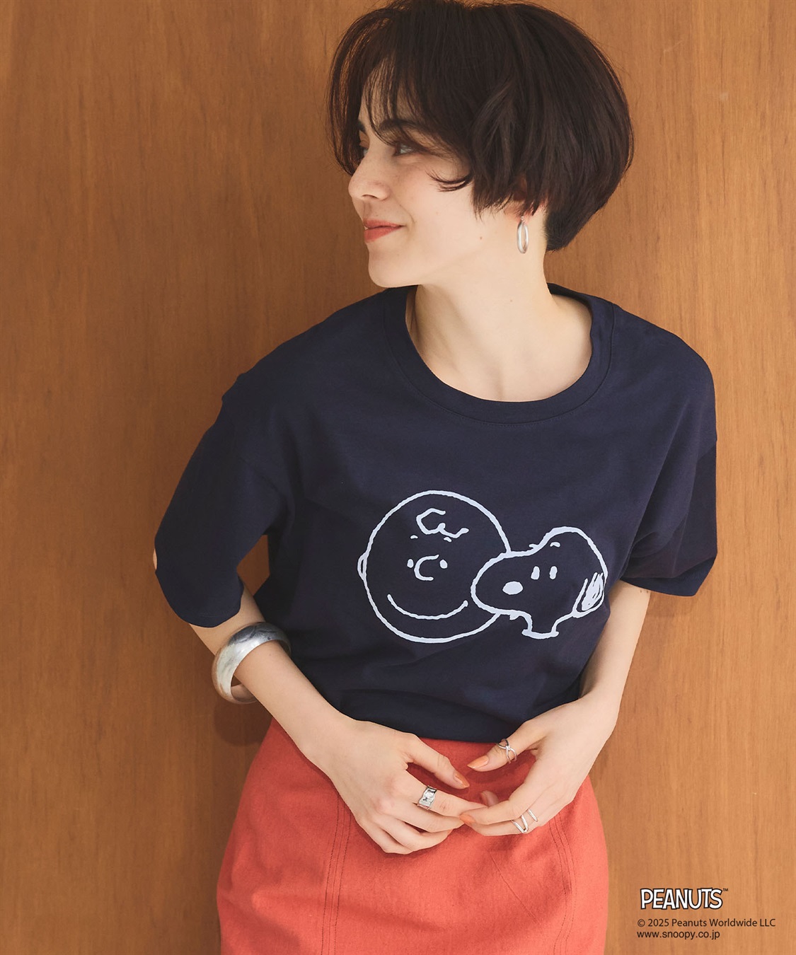 Life Style by cross marche 【PEANUTS/ピーナッツ】SNOOPY/スヌーピー＆チャーリーブラウンフロッキープリント半袖Tシャツ_sub_18