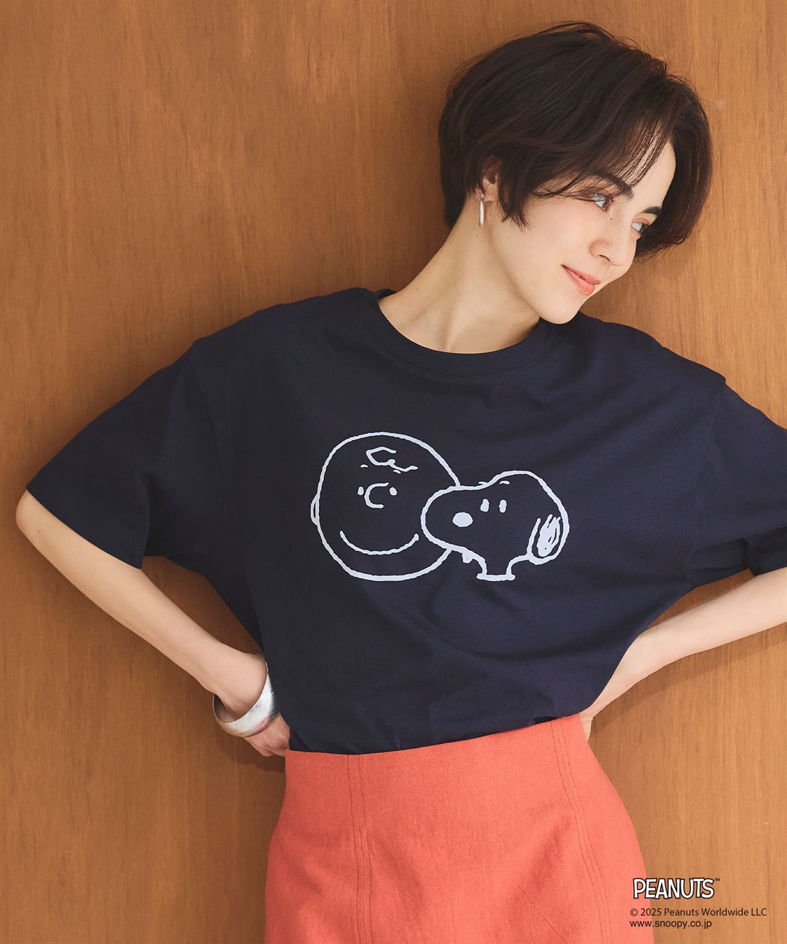 Life Style by cross marche 【PEANUTS/ピーナッツ】SNOOPY/スヌーピー＆チャーリーブラウンフロッキープリント半袖Tシャツ_sub_19