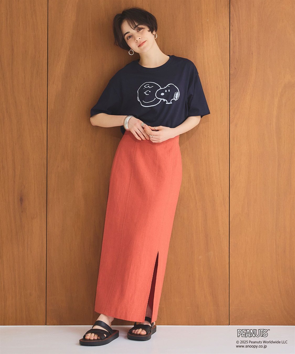 Life Style by cross marche 【PEANUTS/ピーナッツ】SNOOPY/スヌーピー＆チャーリーブラウンフロッキープリント半袖Tシャツ_sub_20