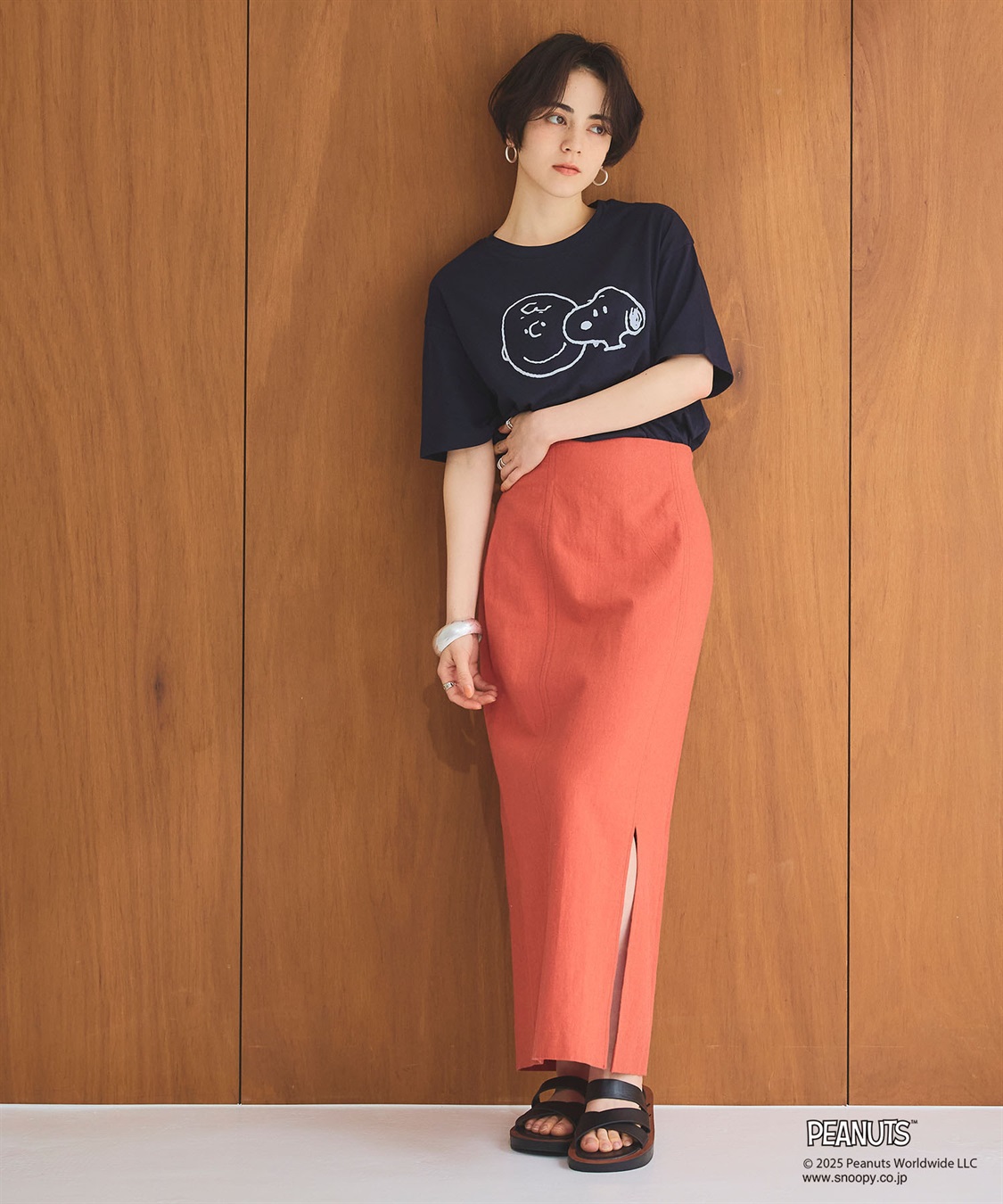 Life Style by cross marche 【PEANUTS/ピーナッツ】SNOOPY/スヌーピー＆チャーリーブラウンフロッキープリント半袖Tシャツ_sub_21