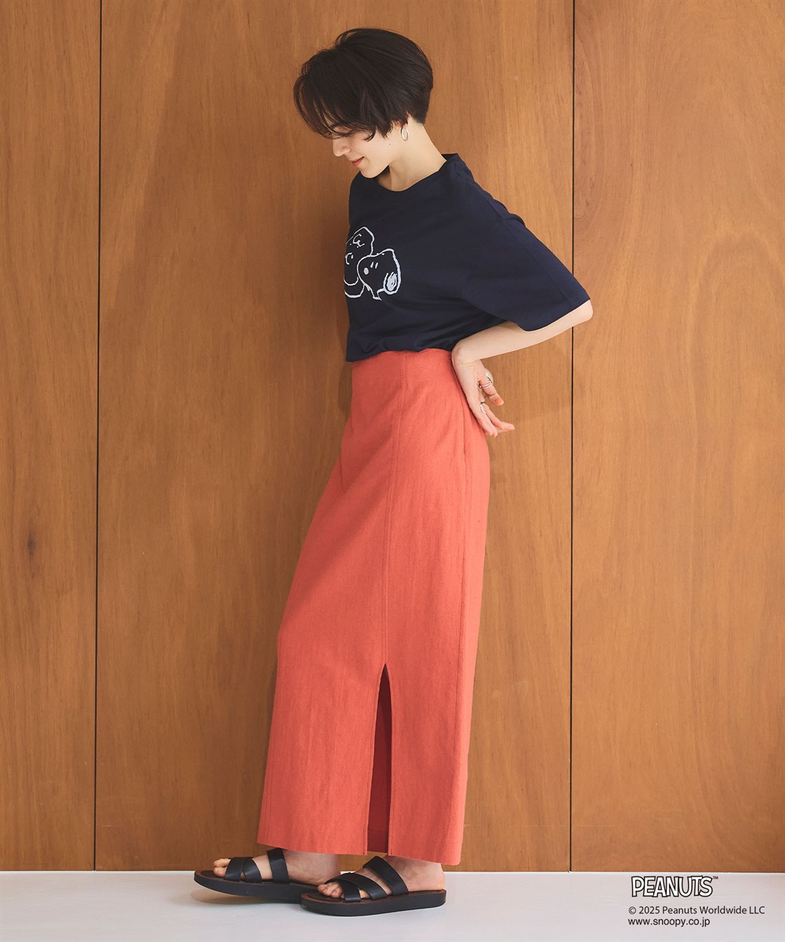 Life Style by cross marche 【PEANUTS/ピーナッツ】SNOOPY/スヌーピー＆チャーリーブラウンフロッキープリント半袖Tシャツ_sub_22