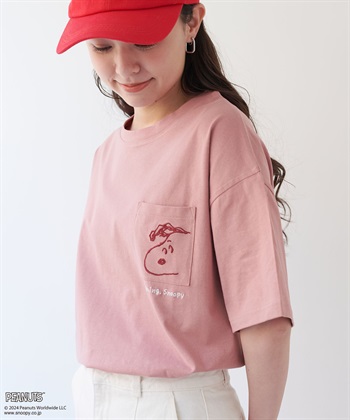 Life Style by cross marche 【週末限定SALE】【PEANUTS/ピーナッツ】SNOOPYポケット付きTシャツ《大きいサイズ有》_subthumb_1