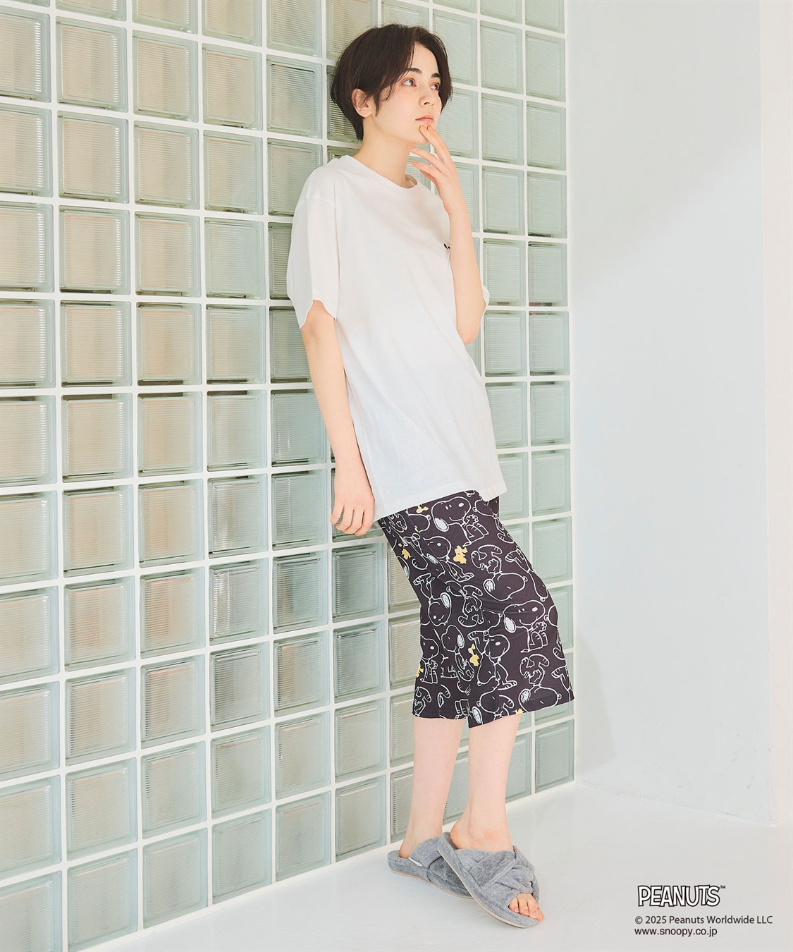 Life Style by cross marche 【ピーナッツ/PEANUTS】ひんやり総柄ハーフパンツ《大きいサイズ有》_sub_3