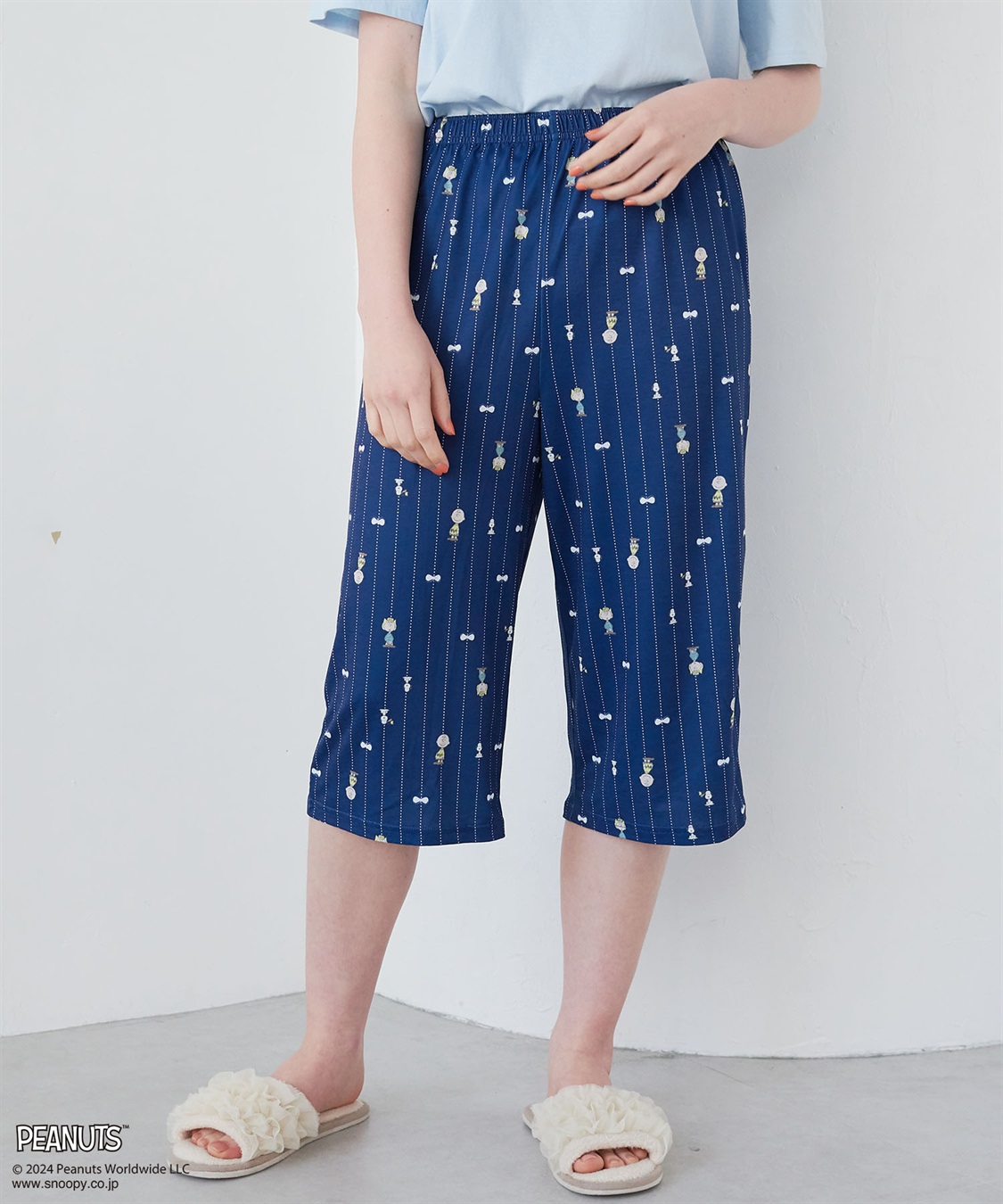ピーナッツ/PEANUTS】ひんやり総柄ハーフパンツ 推部屋plus|クロスプラス公式通販サイト スヌーピー ハーフスウェット ルームウェア