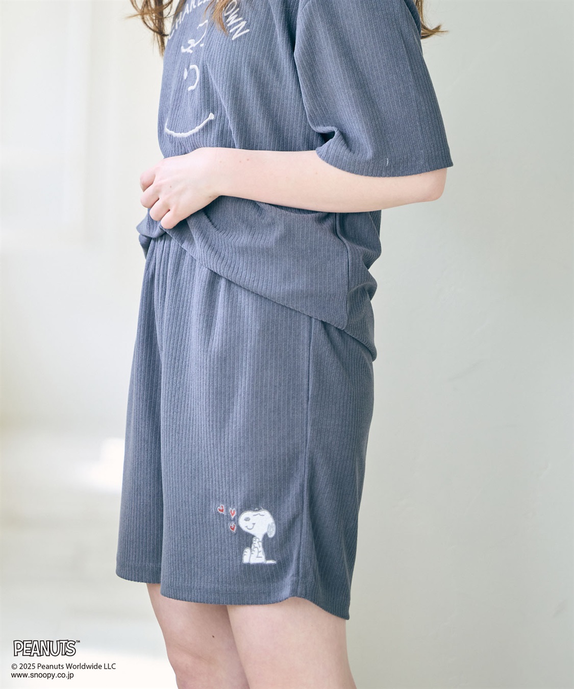 chara station 【PEANUTS/ピーナッツ】SNOOPY/スヌーピーパイルリブルームウェアハーフパンツ（上下別売り）_sub_2