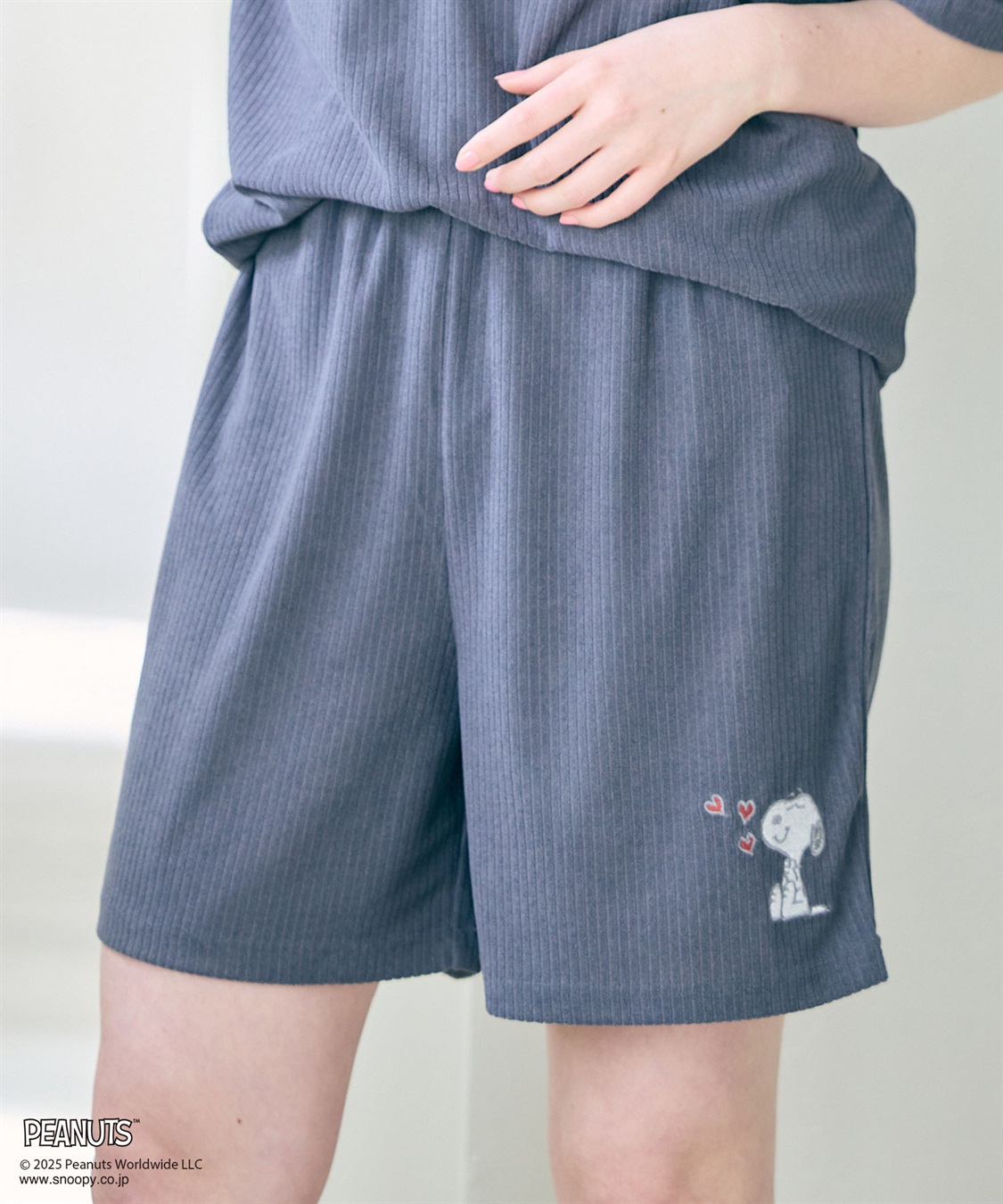 chara station 【PEANUTS/ピーナッツ】SNOOPY/スヌーピーパイルリブルームウェアハーフパンツ（上下別売り）_sub_3