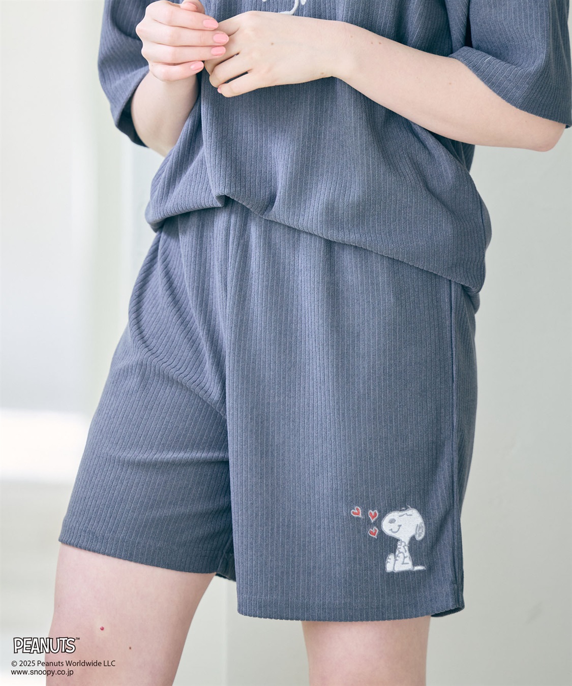 chara station 【PEANUTS/ピーナッツ】SNOOPY/スヌーピーパイルリブルームウェアハーフパンツ（上下別売り）_sub_4