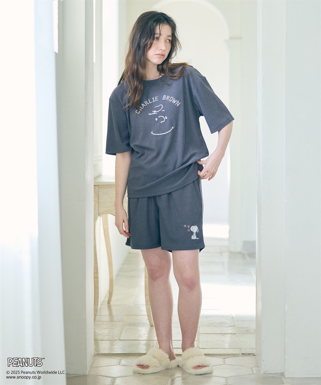 chara station 【PEANUTS/ピーナッツ】SNOOPY/スヌーピーパイルリブルームウェアハーフパンツ（上下別売り）_sub_5