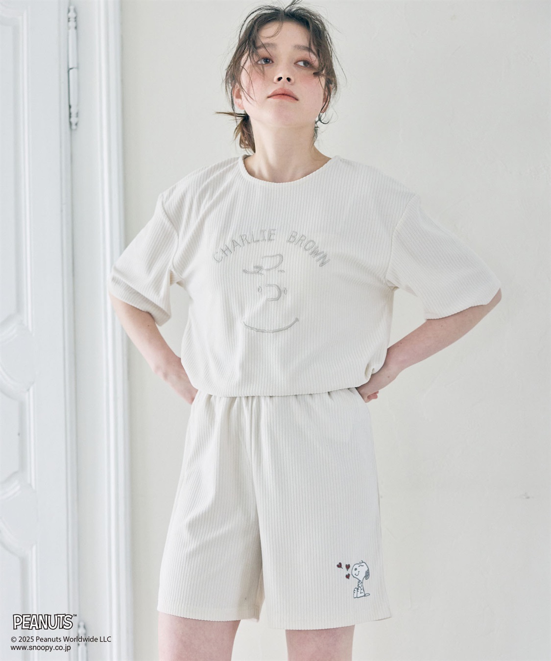 chara station 【PEANUTS/ピーナッツ】SNOOPY/スヌーピーパイルリブルームウェアハーフパンツ（上下別売り）_sub_10