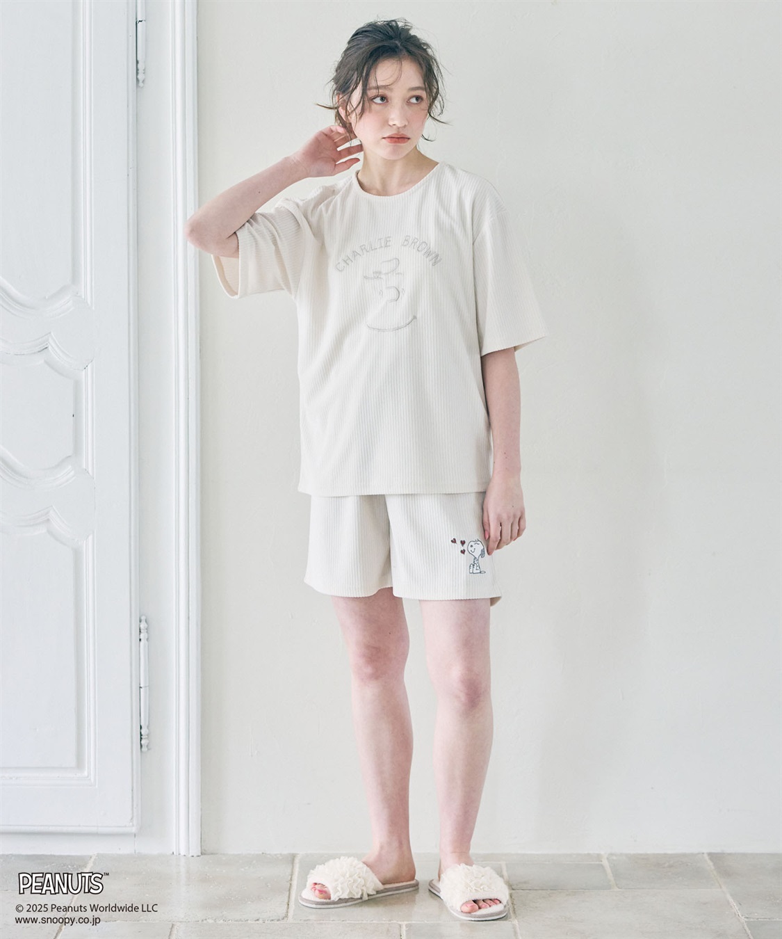 chara station 【PEANUTS/ピーナッツ】SNOOPY/スヌーピーパイルリブルームウェアハーフパンツ（上下別売り）_sub_21
