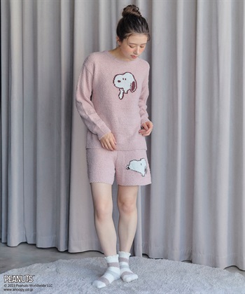 Life Style by cross marche 【週末限定SALE】【ピーナッツ/PEANUTS】スヌーピーフェイスふわふわニットトップスルームウェア【パンツ別売り】_subthumb_3