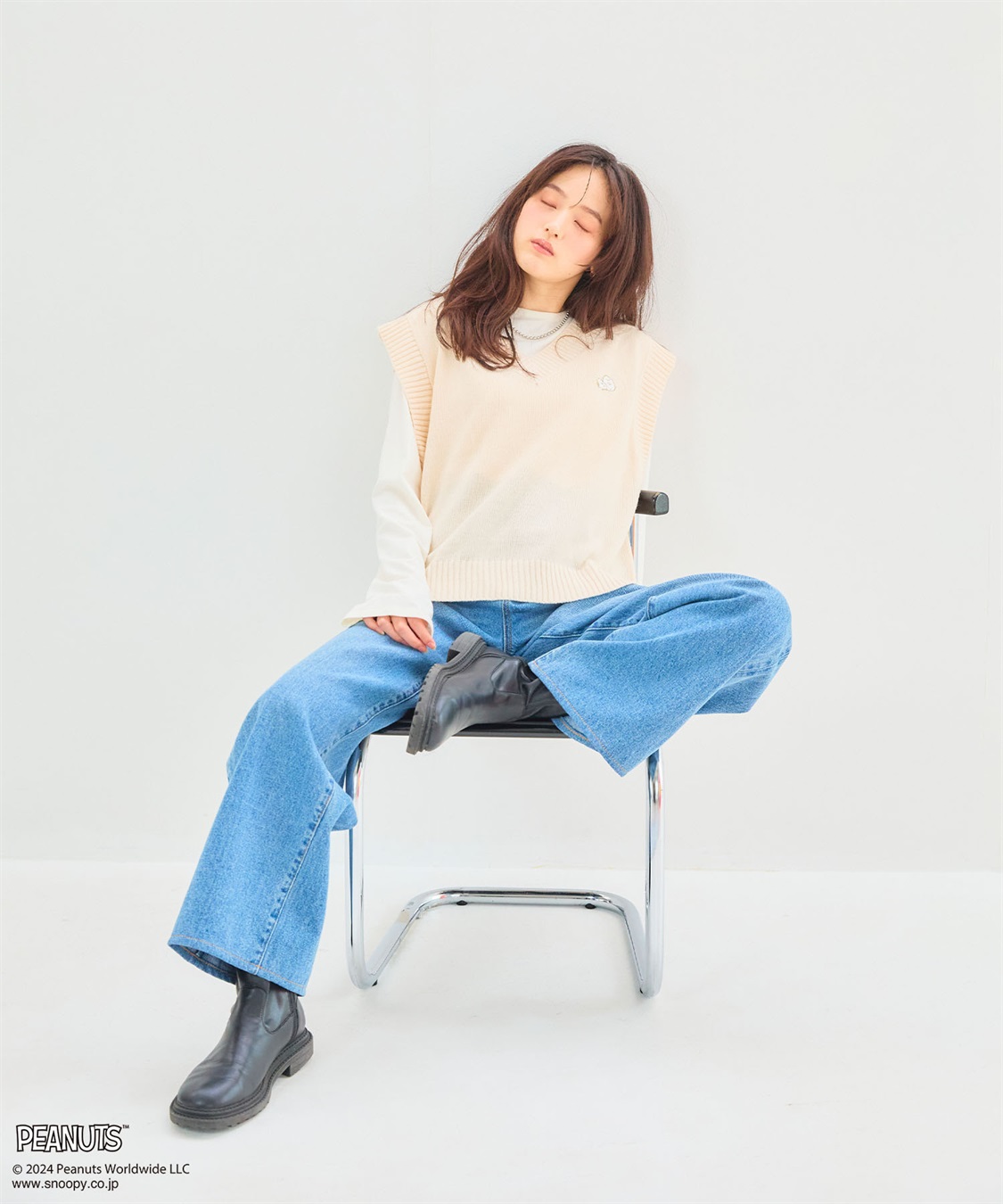 ピーナッツ/PEANUTS】スヌーピー刺繍ベスト Life Style by cross