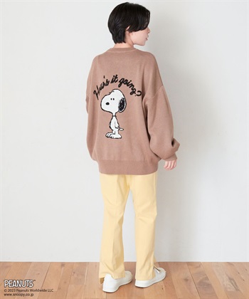 推部屋plus 【週末限定SALE】【ピーナッツ/PEANUTS】スヌーピービックプリントジャガードニット_subthumb_1