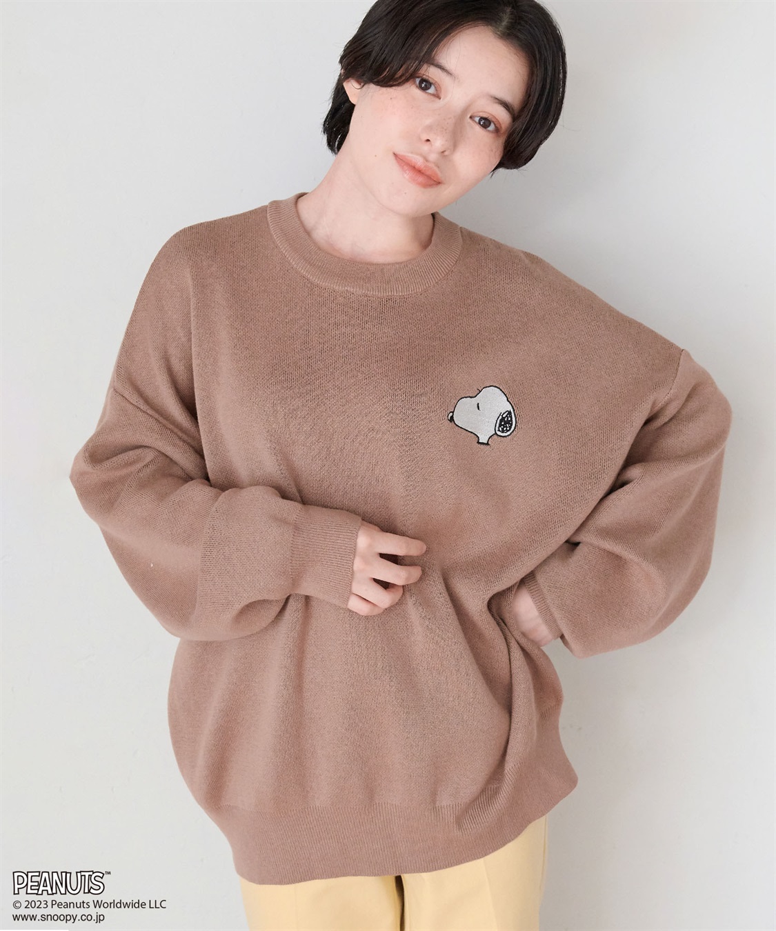 【ピーナッツ/PEANUTS】スヌーピービックプリントジャガードニット 【ピーナッツ/PEANUTS】スヌーピービックプリントジャガードニット