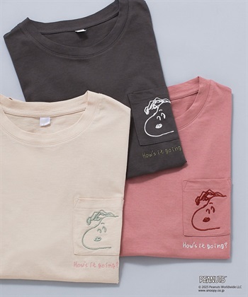 Life Style by cross marche 【PEANUTS/ピーナッツ】SNOOPY/スヌーピーポケット刺繍半袖Tシャツ_subthumb_1