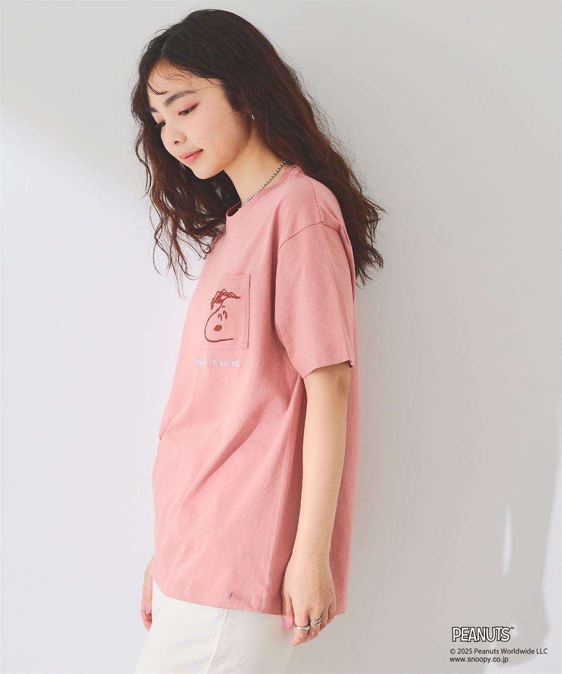 chara station 【PEANUTS/ピーナッツ】SNOOPY/スヌーピーポケット刺繍半袖Tシャツ_sub_4