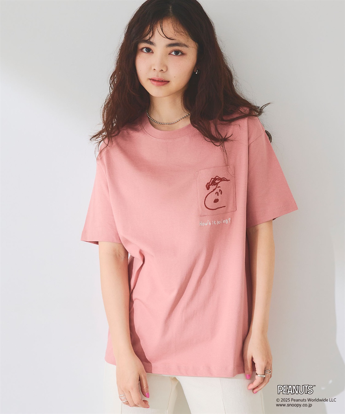 chara station 【PEANUTS/ピーナッツ】SNOOPY/スヌーピーポケット刺繍半袖Tシャツ_sub_5