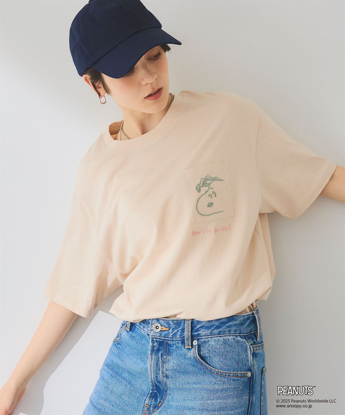 chara station 【PEANUTS/ピーナッツ】SNOOPY/スヌーピーポケット刺繍半袖Tシャツ_sub_13