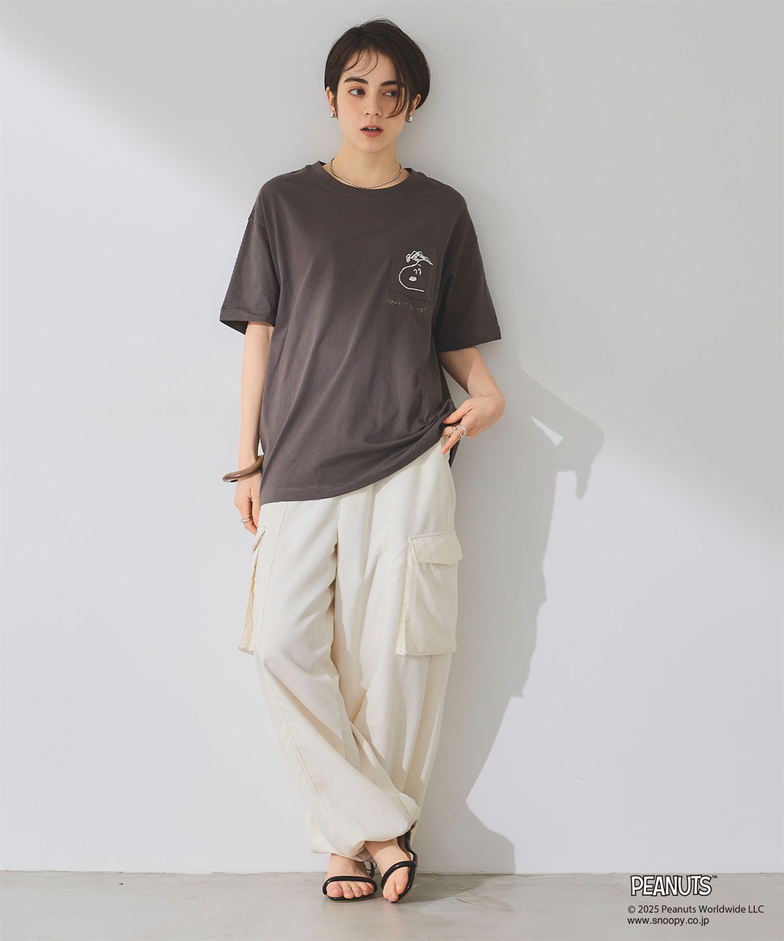 chara station 【PEANUTS/ピーナッツ】SNOOPY/スヌーピーポケット刺繍半袖Tシャツ_sub_14