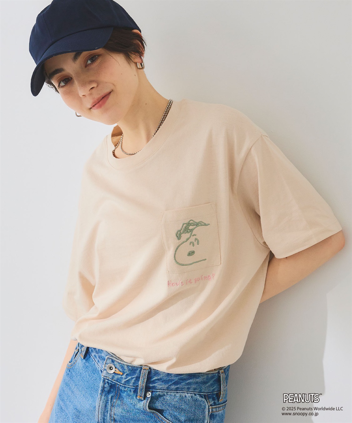 chara station 【PEANUTS/ピーナッツ】SNOOPY/スヌーピーポケット刺繍半袖Tシャツ_sub_15