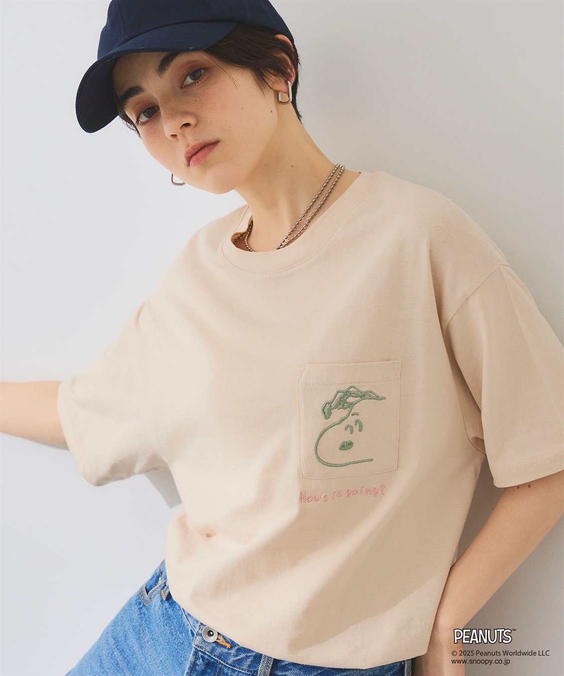 chara station 【PEANUTS/ピーナッツ】SNOOPY/スヌーピーポケット刺繍半袖Tシャツ_sub_16