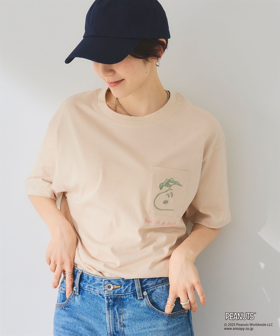 chara station 【PEANUTS/ピーナッツ】SNOOPY/スヌーピーポケット刺繍半袖Tシャツ_sub_17