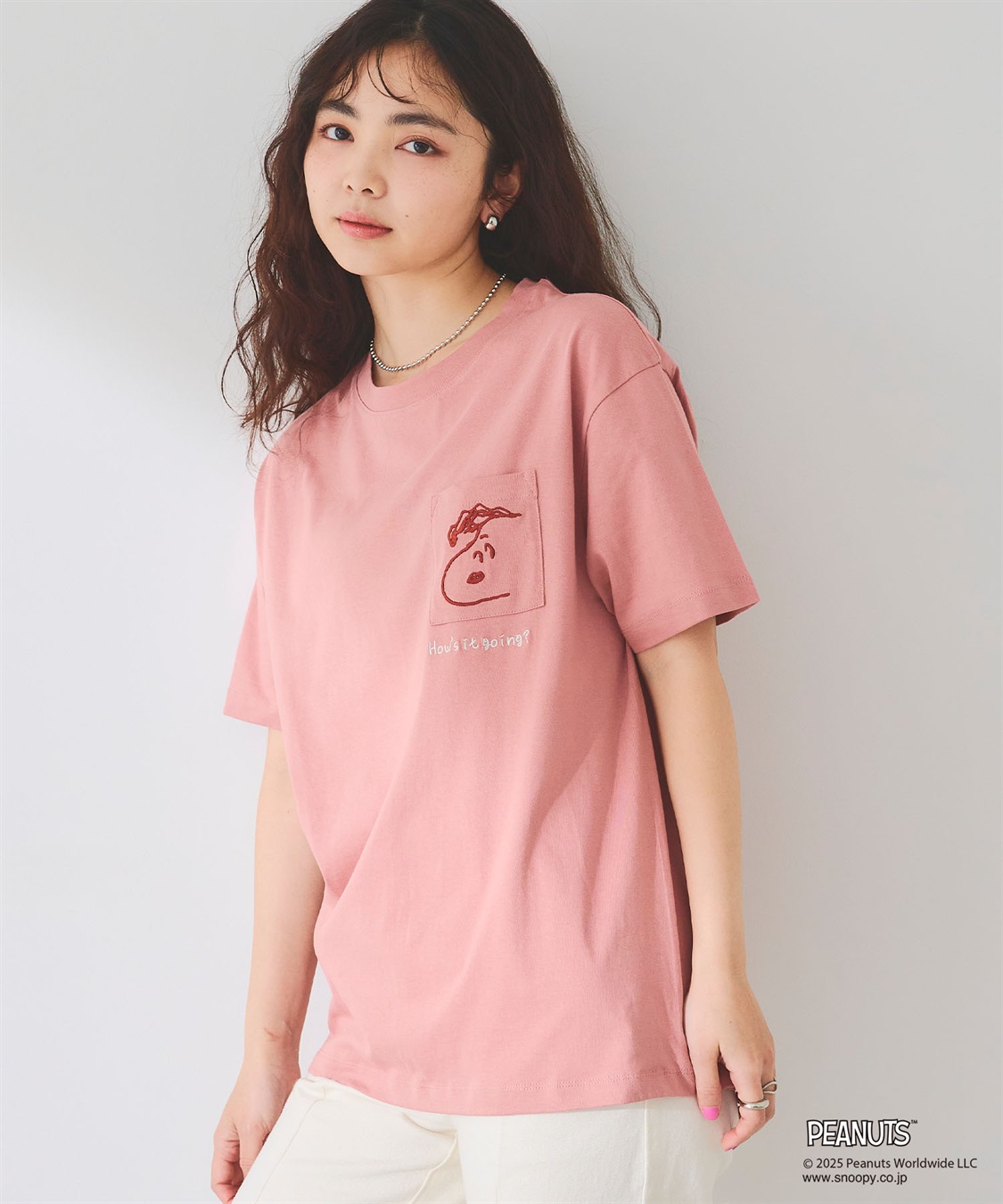 chara station 【PEANUTS/ピーナッツ】SNOOPY/スヌーピーポケット刺繍半袖Tシャツ_sub_20