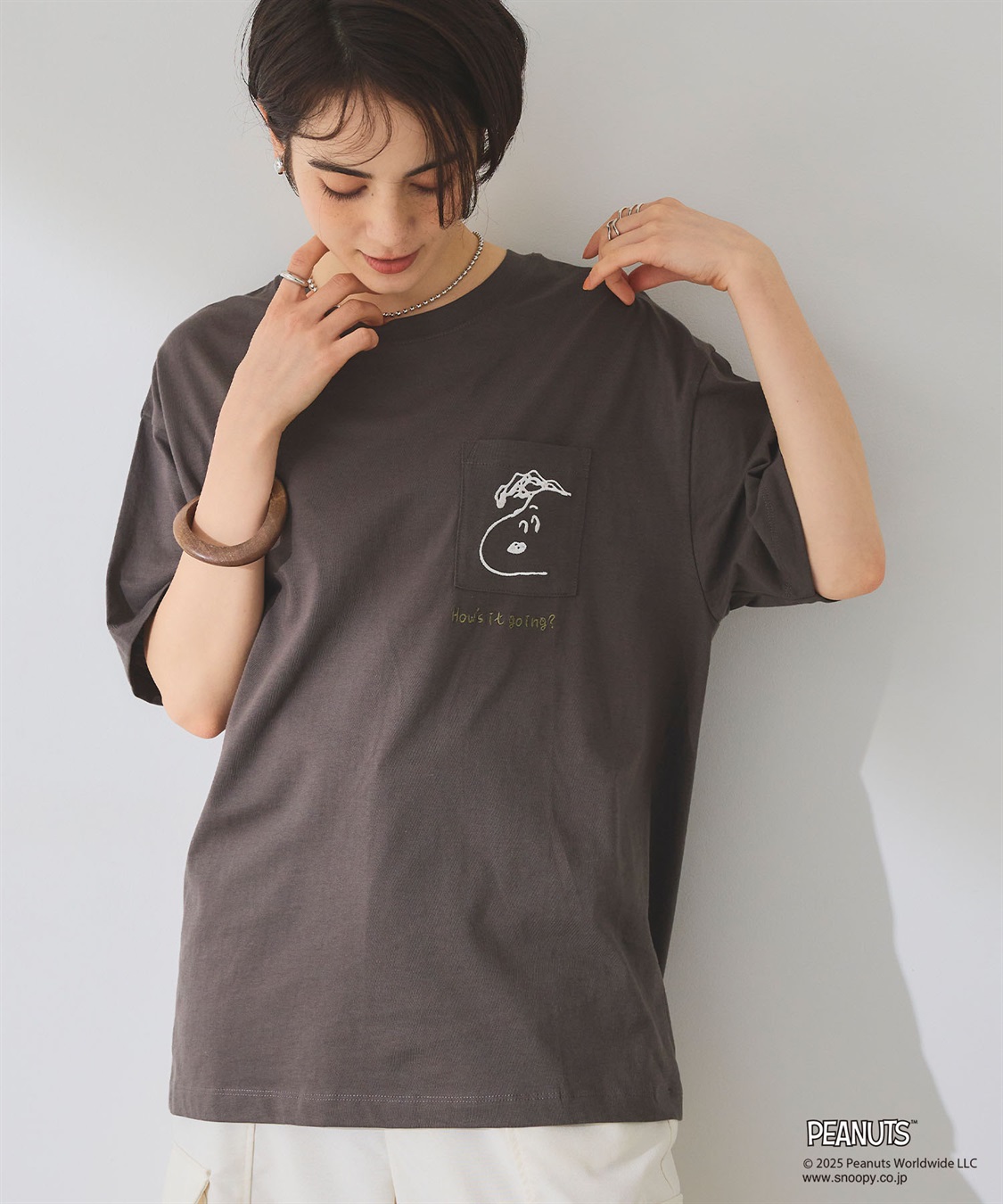 chara station 【PEANUTS/ピーナッツ】SNOOPY/スヌーピーポケット刺繍半袖Tシャツ_sub_21
