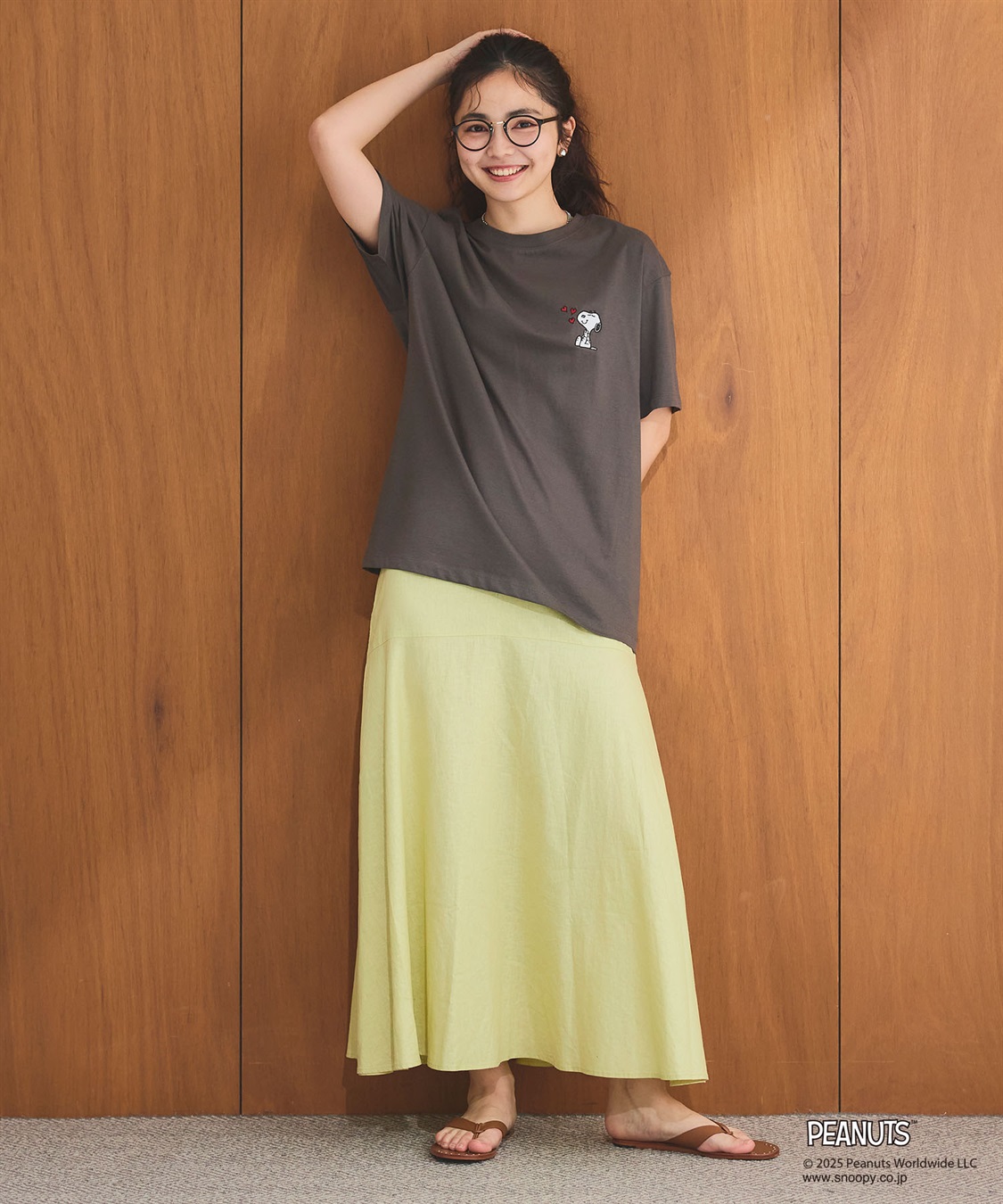 chara station 【PEANUTS/ピーナッツ】SNOOPY/スヌーピーハート刺繍ワンポイント半袖Tシャツ_sub_7