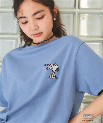 Life Style by cross marche 【PEANUTS/ピーナッツ】SNOOPY/スヌーピーハート刺繍ワンポイント半袖Tシャツ_subthumb_16
