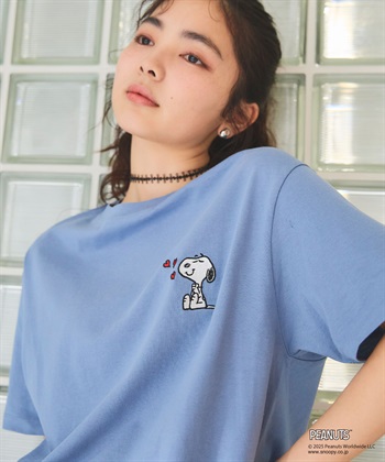 Life Style by cross marche 【PEANUTS/ピーナッツ】SNOOPY/スヌーピーハート刺繍ワンポイント半袖Tシャツ_subthumb_17