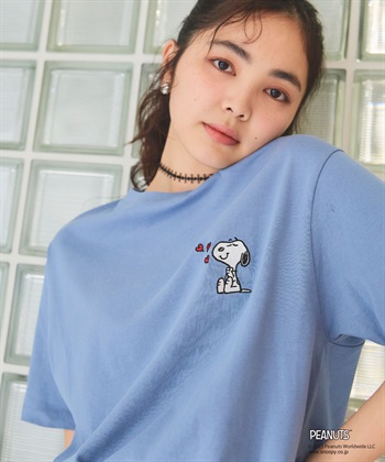 Life Style by cross marche 【PEANUTS/ピーナッツ】SNOOPY/スヌーピーハート刺繍ワンポイント半袖Tシャツ_subthumb_18