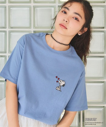 Life Style by cross marche 【PEANUTS/ピーナッツ】SNOOPY/スヌーピーハート刺繍ワンポイント半袖Tシャツ_subthumb_19